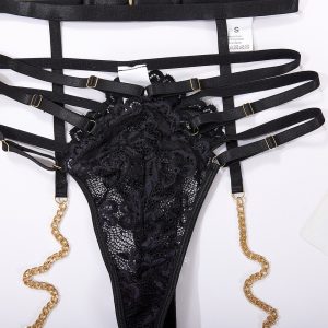 CONJUNTO DE 3 PEÇAS LACE CUT-OUT PRETO DE NAMOUR - Image 6