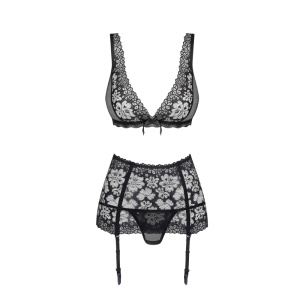 OBSESSIVE 856-SEG-1 CONJUNTO DE LINGERIE PRETO