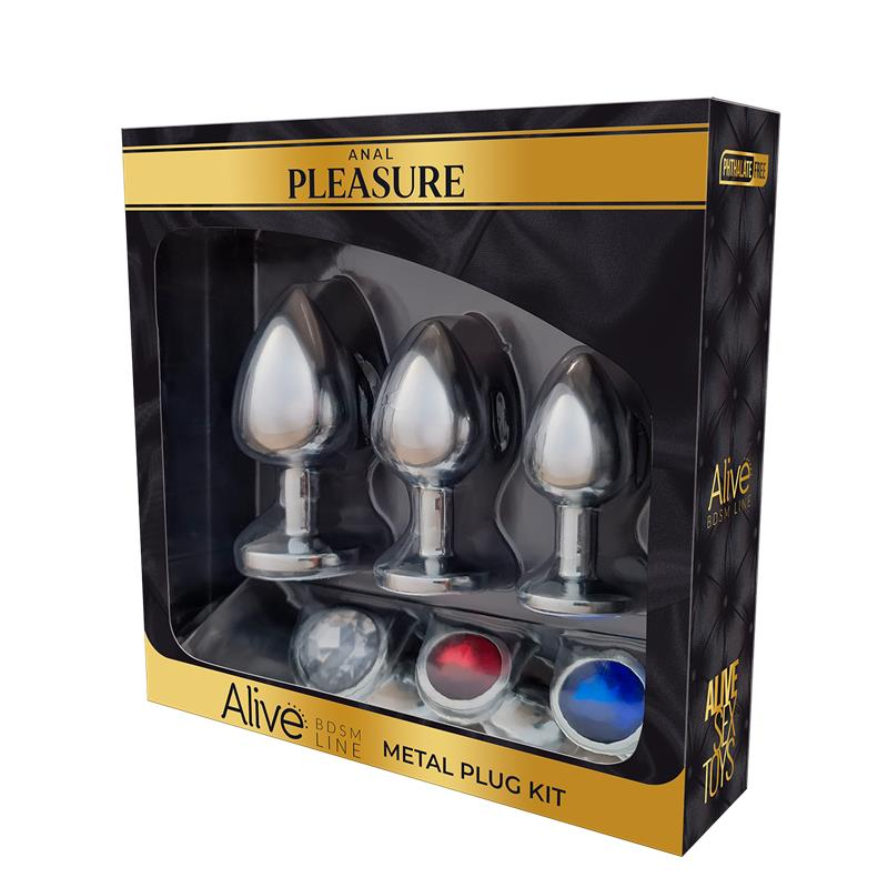 KIT DE PLUGS ANAIS METÁLICOS PLEASURE ALIVE