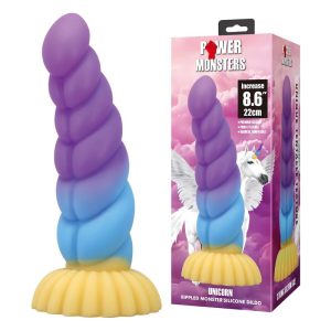DILDO POWER MONSTERS UNICORN TRICOLOR COM VENTOSA | 22 CM - Image 8