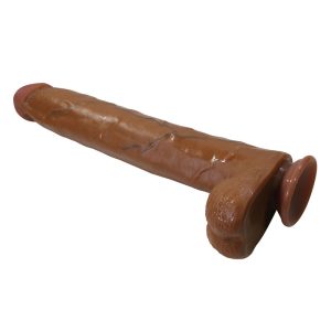 DILDO REALISTA FLEXÍVEL COM VENTOSA DANY (PELE ESCURA) | 36 CM - Image 4