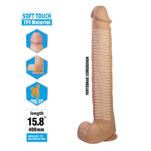 DILDO REALISTA FLEXÍVEL COM VENTOSA PAT | 40 CM - Image 6