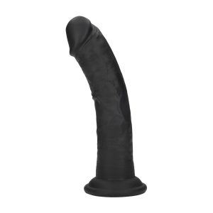 DUAL DENSITY SILICONE CURVED REALISTIC DILDO WITH SUCTION CUP - 7 / 18,5 CM - BLACK - Image 2