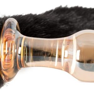 PLUG ANAL EM VIDRO COM CAUDA PRETA - Image 3